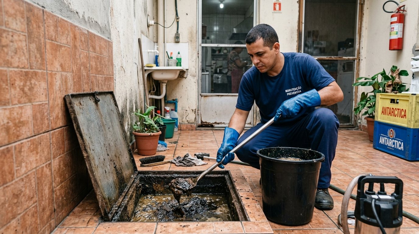 Limpeza de Caixa de Gordura com Equipe em Santa Maria‑RS