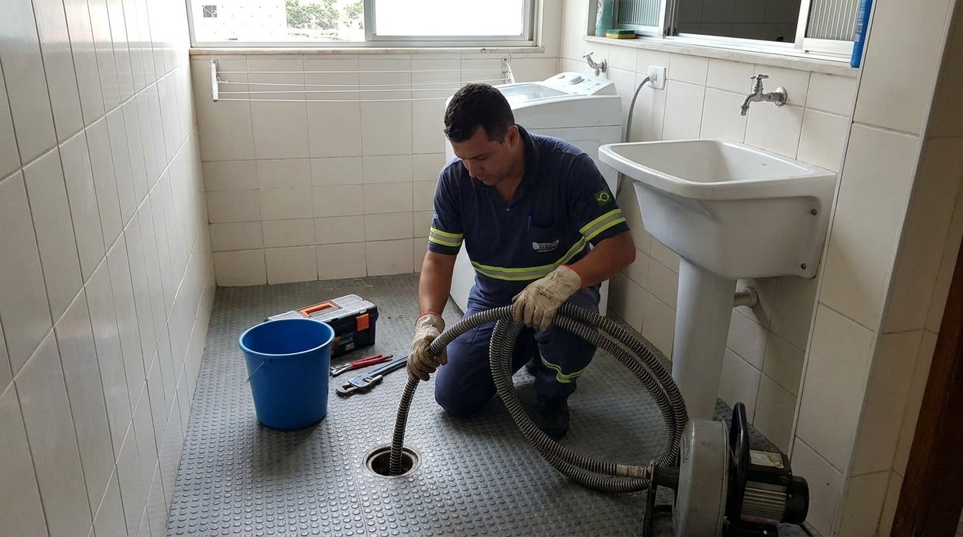 Ponto de Esgoto na Lavanderia em Santa Maria‑RS